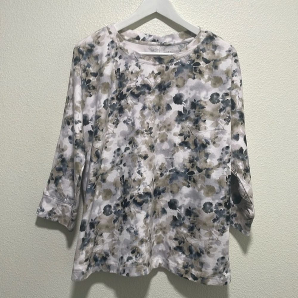 J. Jill Pure Jill cuffed sleeve sweatshirt L watercolor